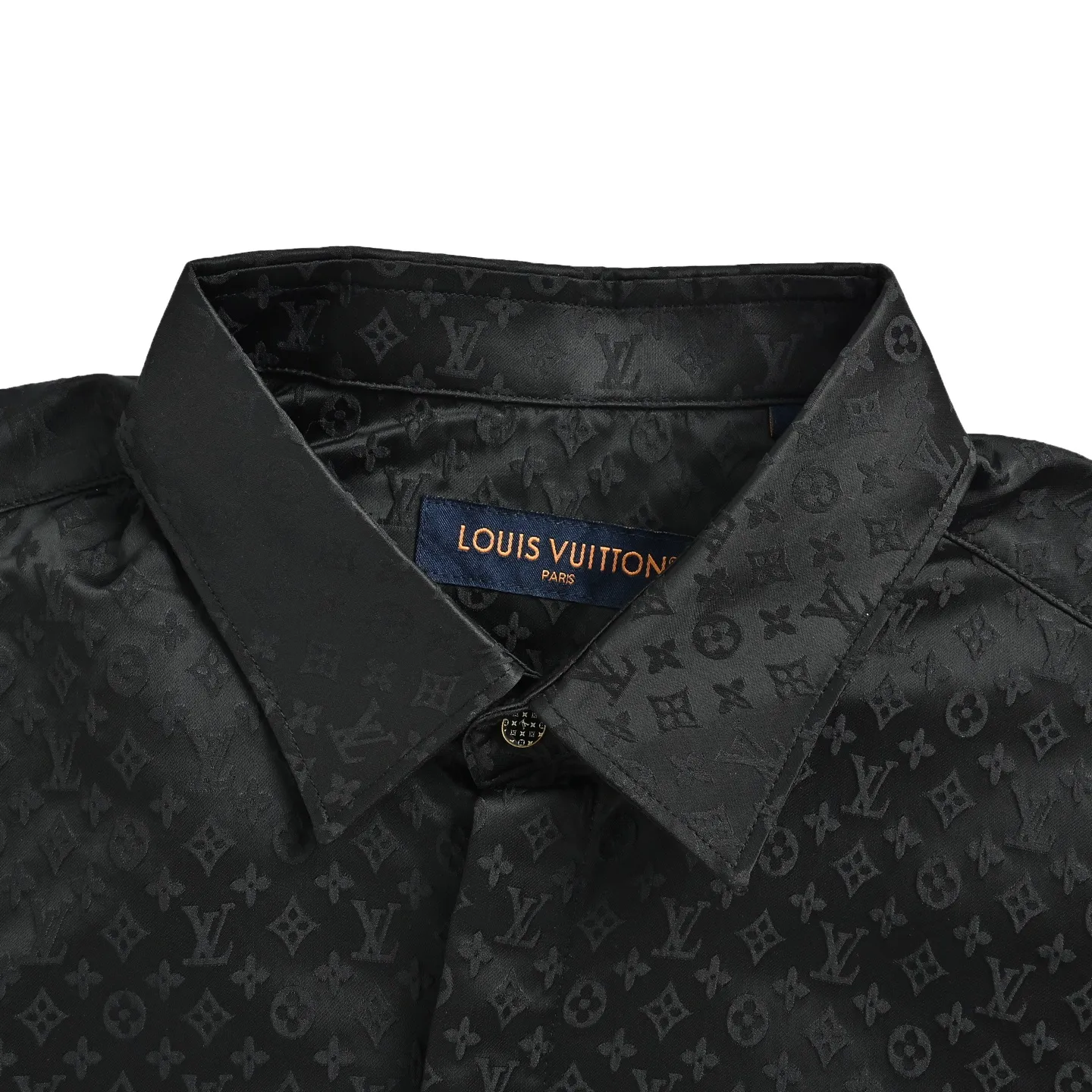 Louis Vuitton/Louis Vuitton old flower dark pattern jacquard mulberry silk shirt